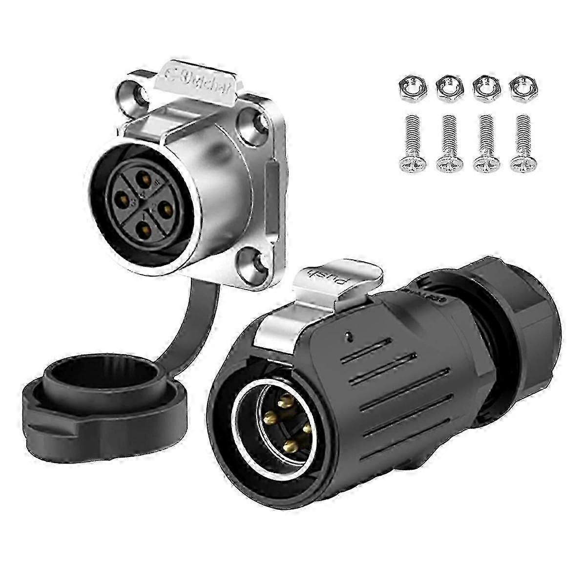 Industrial Waterproof Connector IP68 Quick Plugging Circular Connector Anti-Interference Shell Connector (4 Pin)