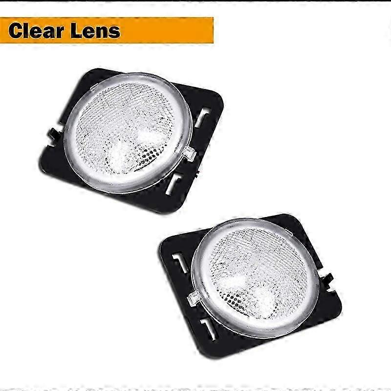 2pcs For 2007-2017 Jeep Wrangler JK Models Side Marker Light Turn Signals/Parking/Driving Lights 12V T10 Amber/White