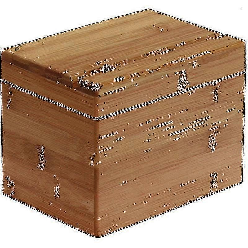 Bamboo Recipe Box for Kitchen Organize & Store Recipes