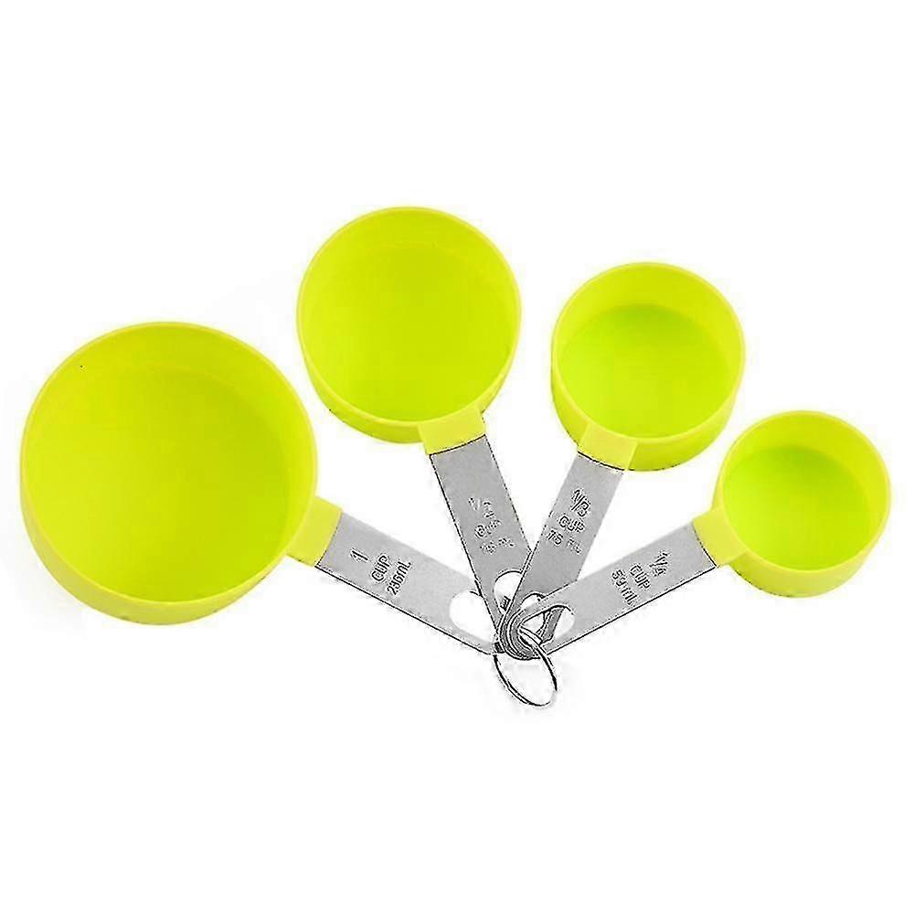 Stackable Stainless Steel Handle Measuring Cups For Measuring Dry And Liquid Ingredient-yellow