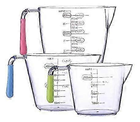 3 pieces plastic measuring cup transparent dishwasher-safe