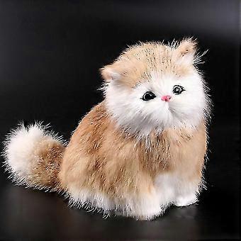 Real Sheep Hair Simulation Cat Plush Toy Electronic Pet Doll With Meow Sound Children S Cute Pet Toy For Kids