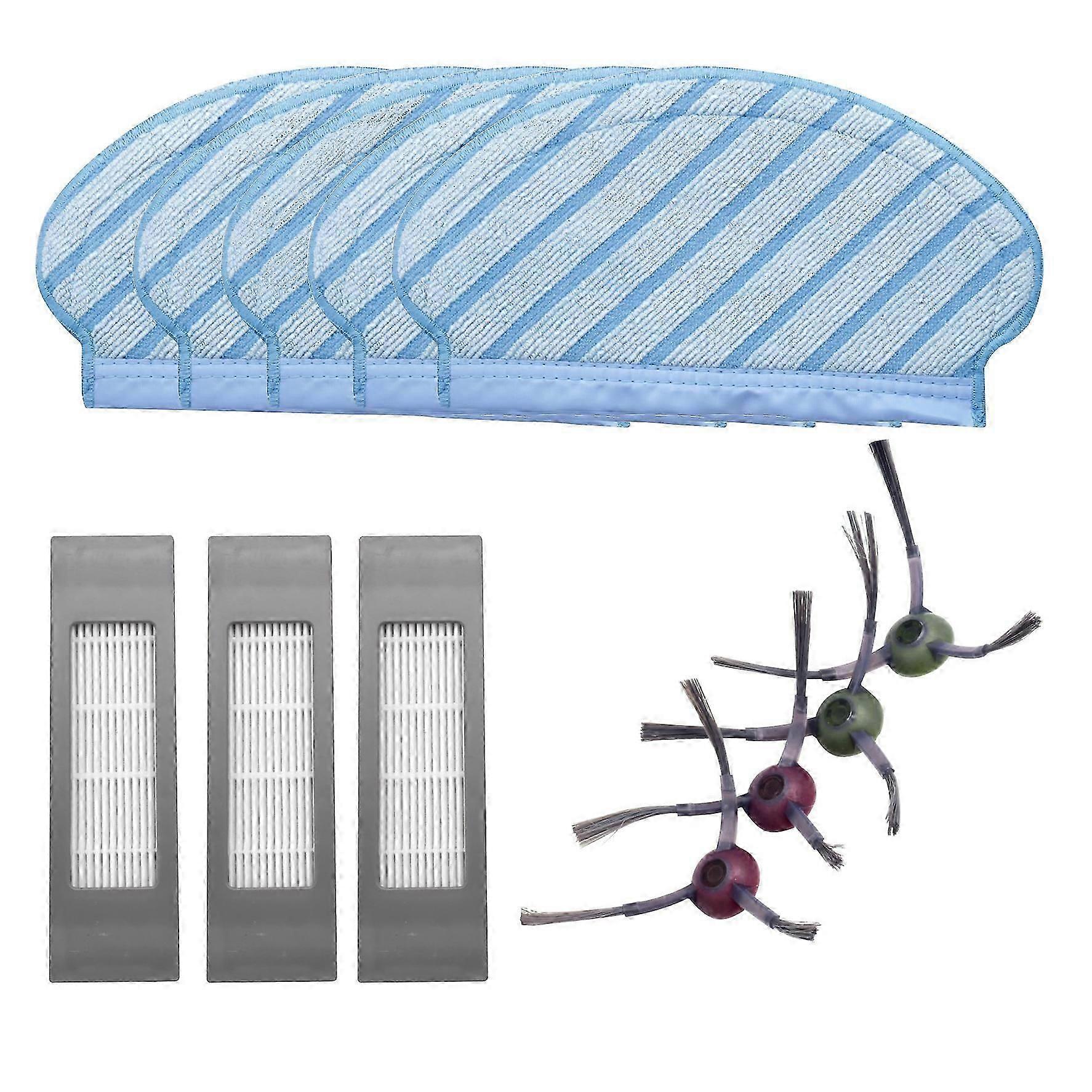Mopping Cloth Filters Side Brushes Set for OZMO 920 950 Vacuum Cleaner Parts, 3XFilters, 4XSide Bru