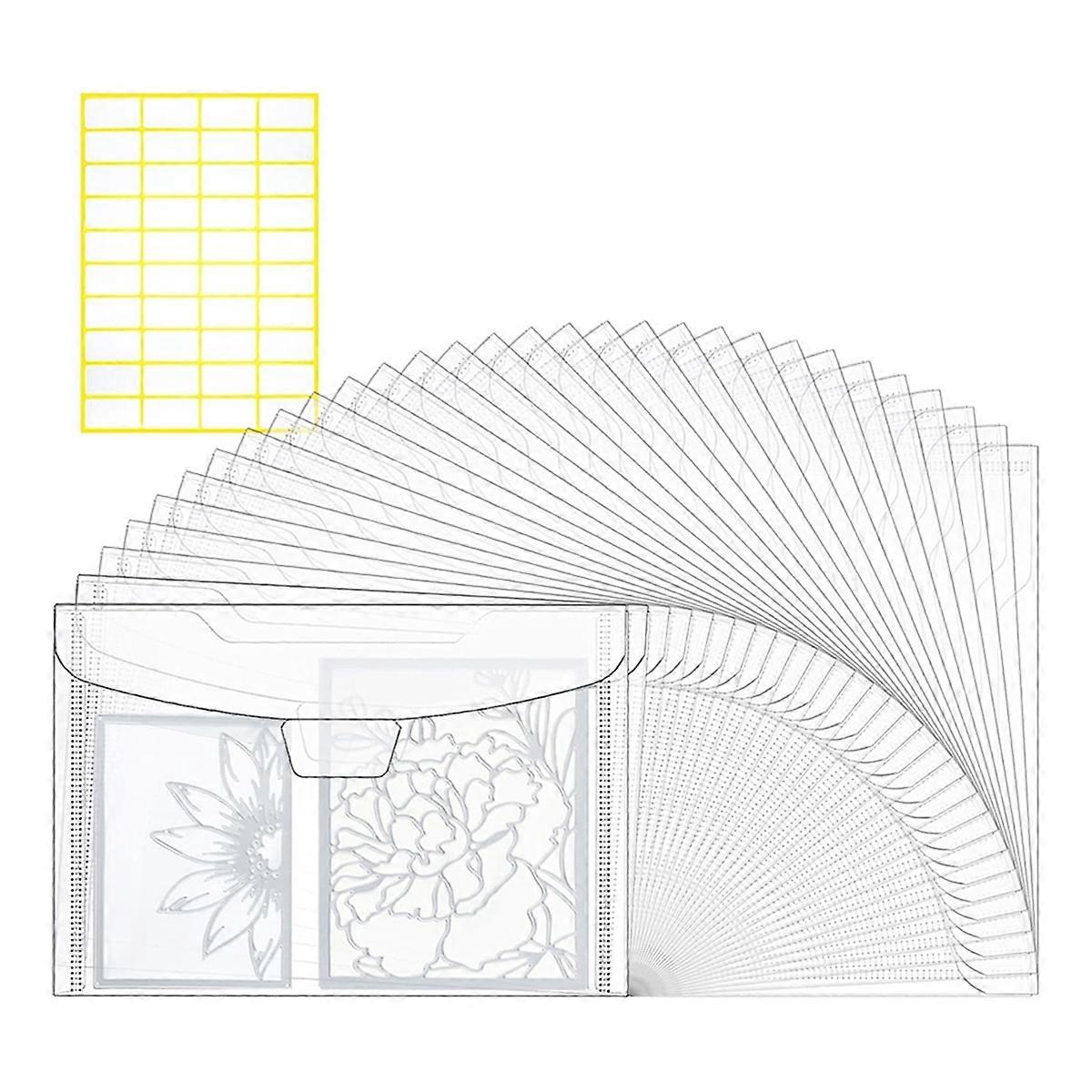 30-Piece Clear Stamp and Die Plastic Storage Bags, Resealable B