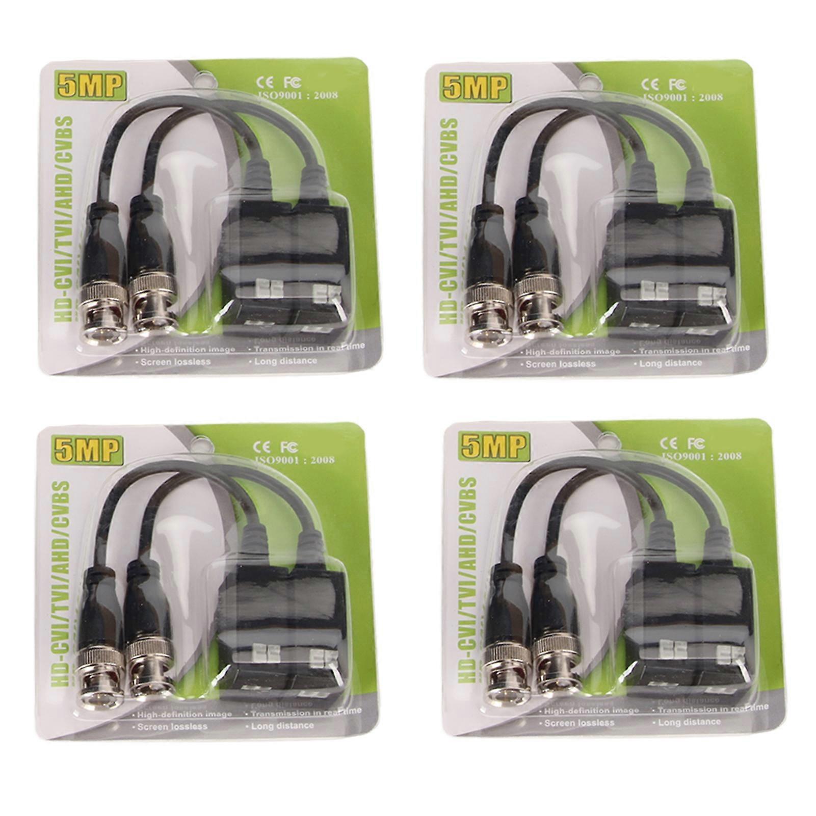 Cctv Video Balun System, 8Pcs Passive Video Balun Transceivers Via Utp Cat5 Cable For High Definition Long Distance Video Transmission And Bnc Male