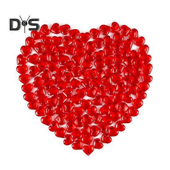 250Pcs Acrylic Heart Faux Crystal Translucent Heart-shape Fake Gems Vase Filler for DIY Table Scatter Valentine's Day Wedding Party Decor