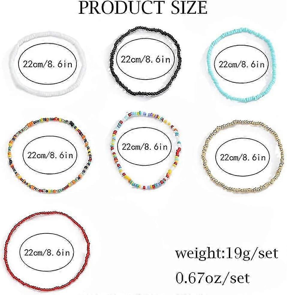 ボホハンドメイドビーズ多層ビーズ女性アンクレットカラフルな女性の足首のブレスレットビーズ