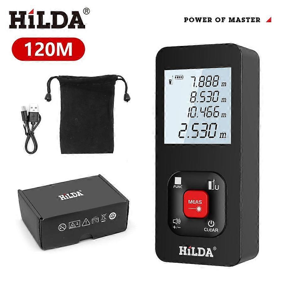 HILDA 120M Laser Rangefinder Distance Meter Rangefinder Laser Tape Range Finder Building   50M 100M 120M