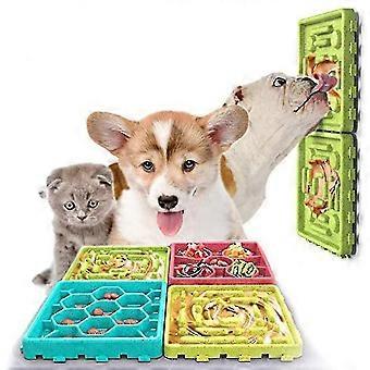 Dog Feeding Set, With Suction Cup Slow Feeder Dog Bowl, 4 Small Dog Feed Plates