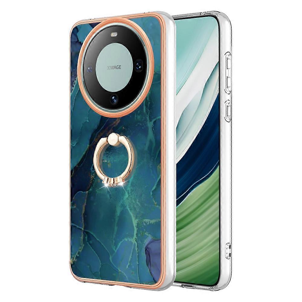 Electroplating Marble Dual-side IMD Phone Case with Ring