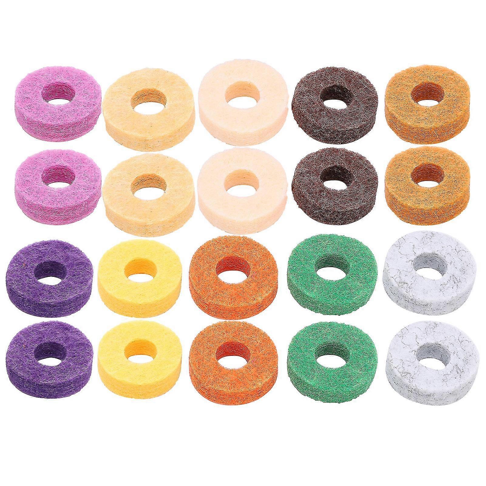 20Pcs Drum Cymbal Felt Multicolour Pad Instrument Accessory Replacement Part Set Kit