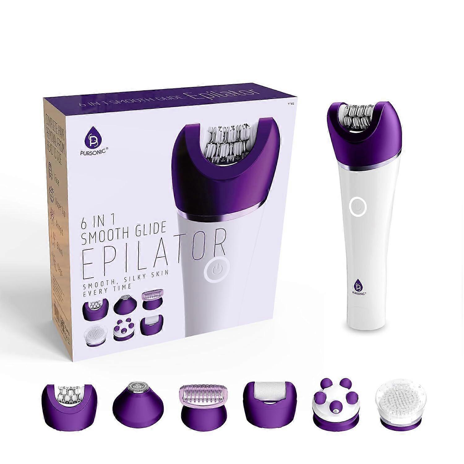 2025 Ultimo modello 6-in-1 Smooth Glide Epilator per donne, elettrico wet & dry