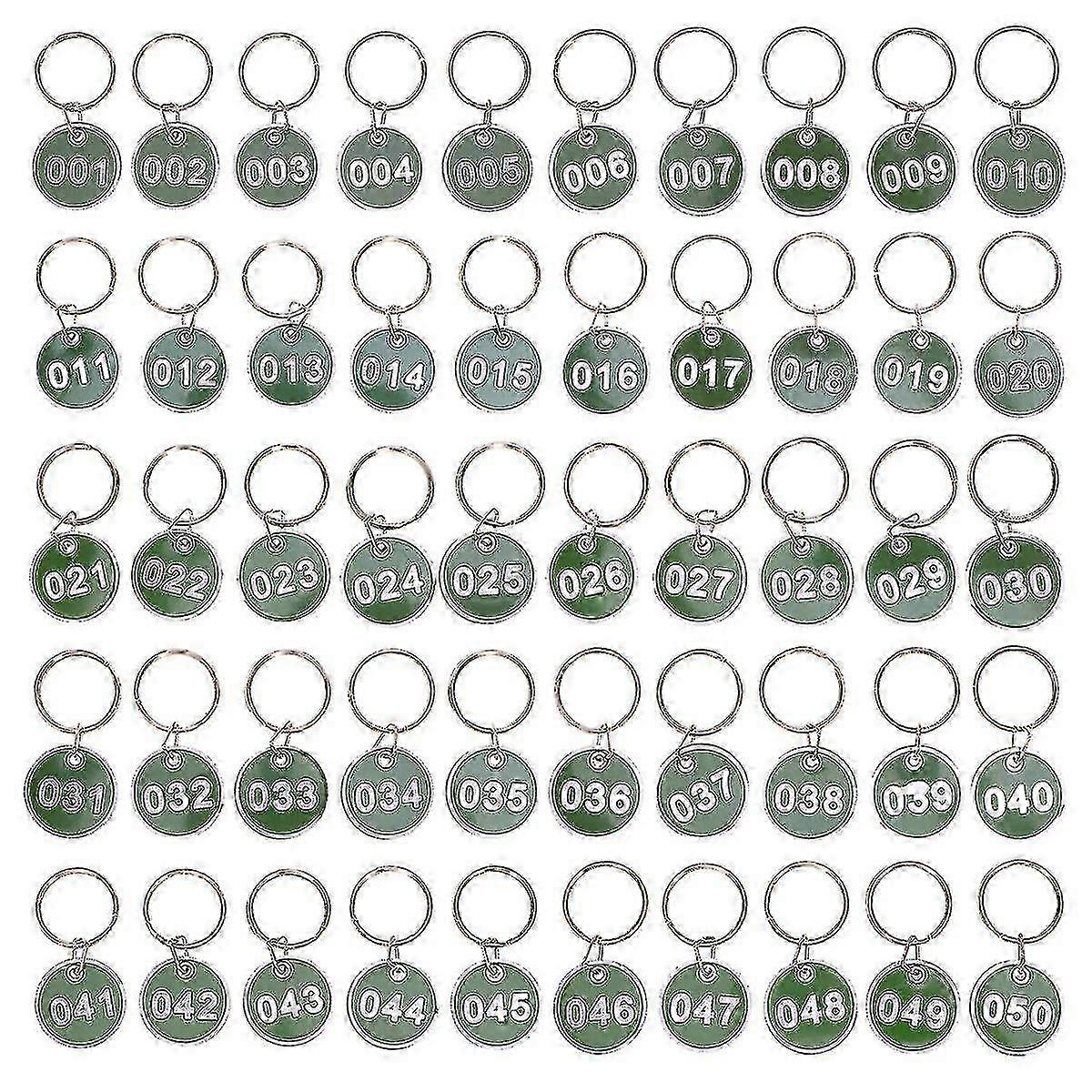 50 Pieces of Round Metal Numbered Key Tags with Stainless Steel Ideal for Organizing Keychain