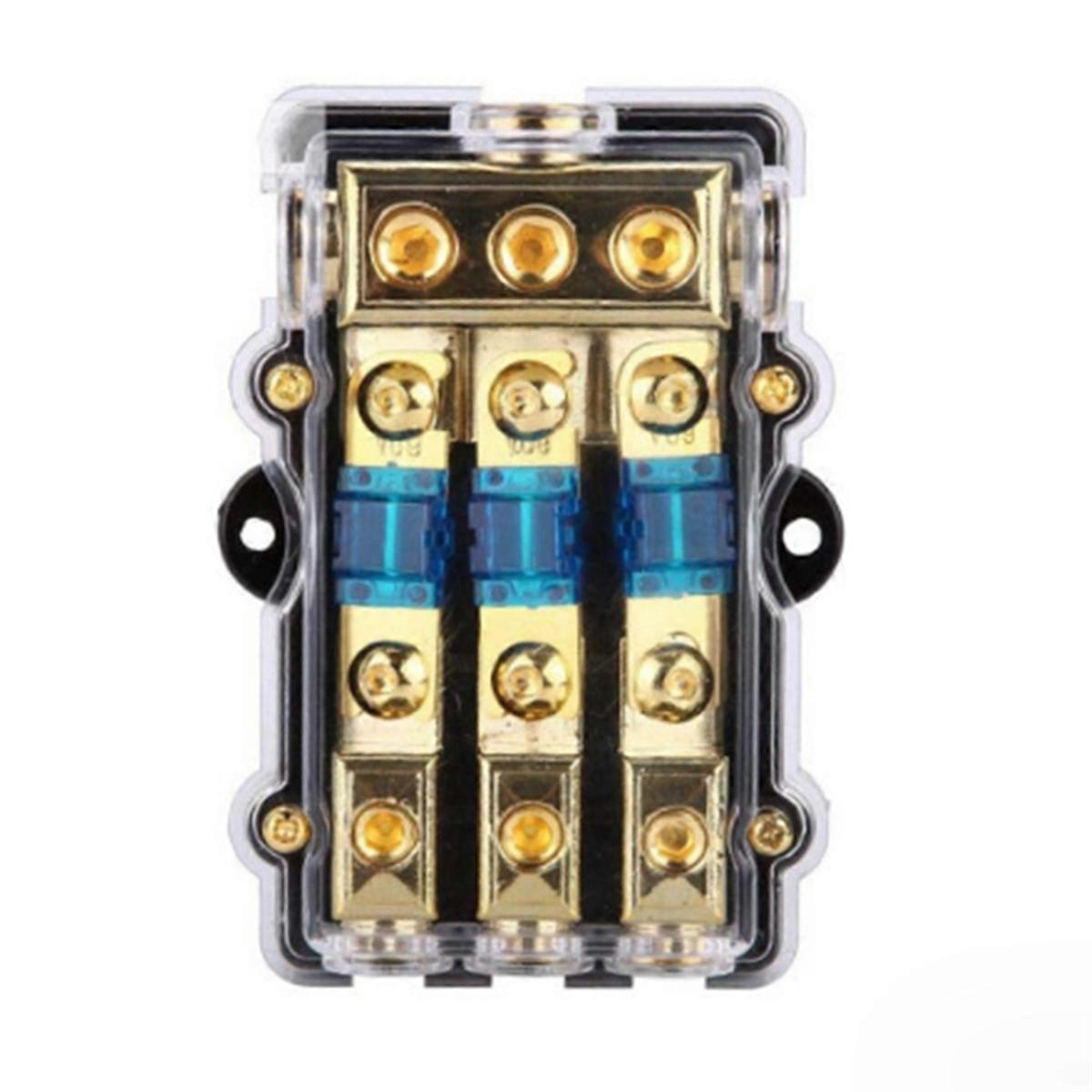 3 Way ANL Fuse 60 Amp Distribution Block 4 Gauge in to 8 Gauge Out