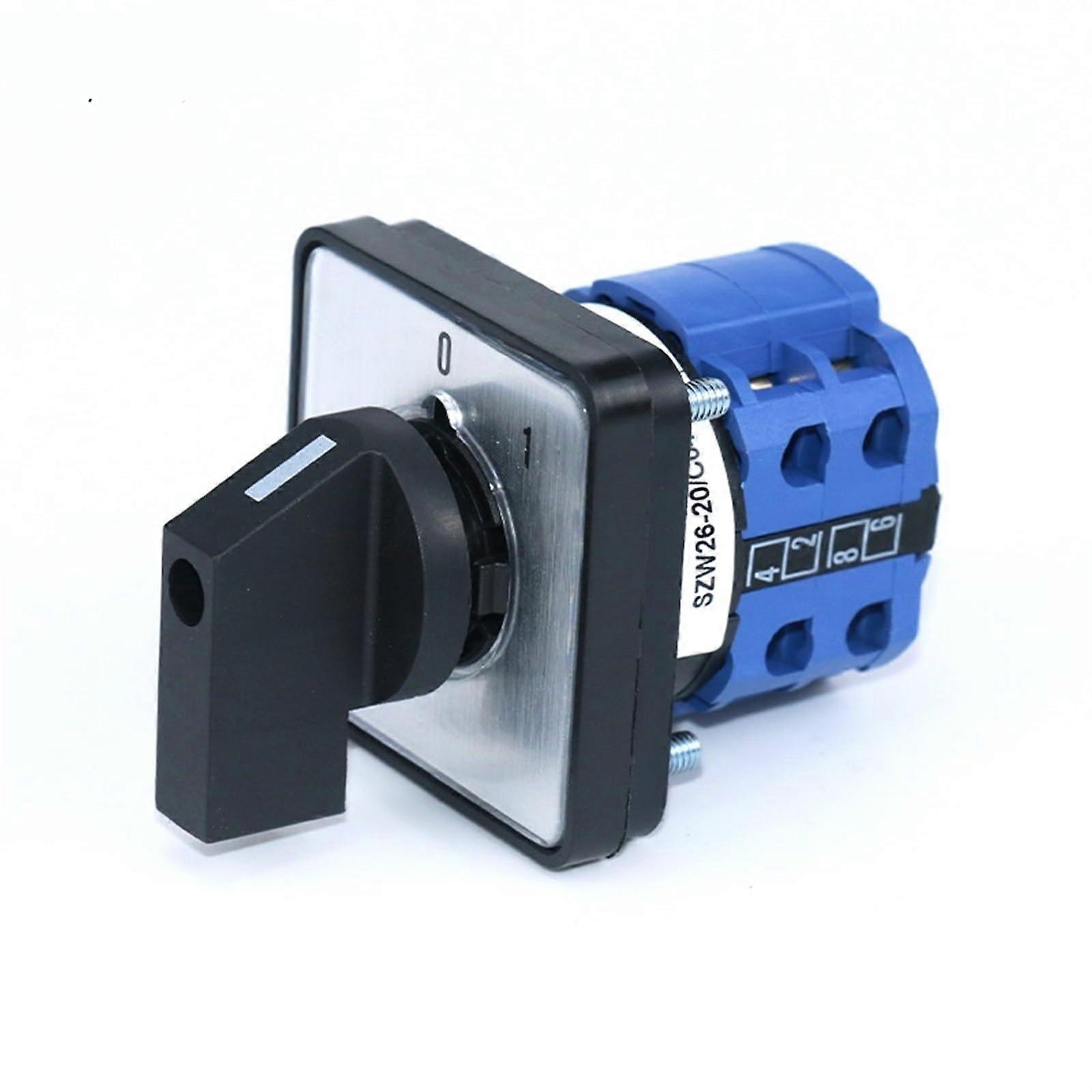 SZW26/LW26-20 Cam On Off Switch 2 Phase 660V 20A 8 Terminals Universal Changeover Switch 64X64mm 48X48mm Panel Mount