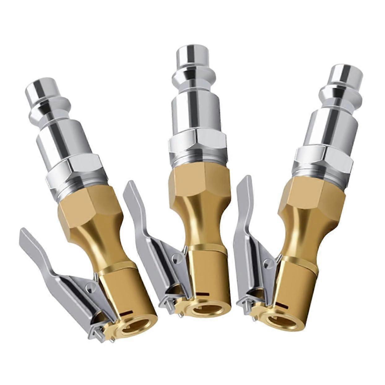 Portable Tire Inflator Accessory Air Chuck 3pcs Locking Metal Clips for Durable Tire Inflation Compatibility