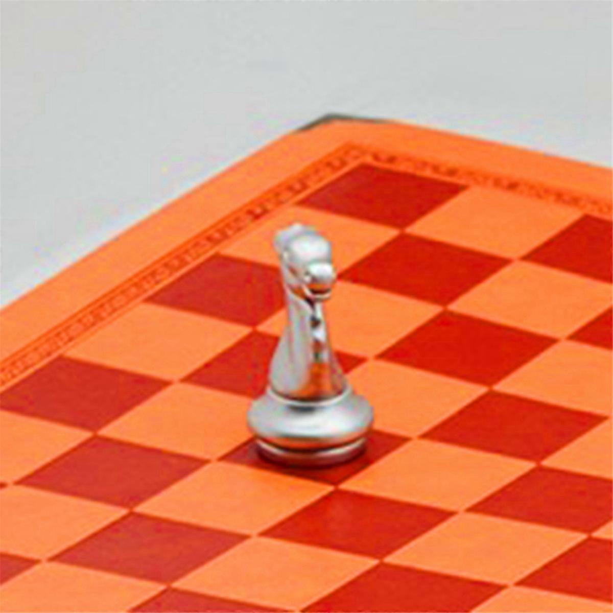 Leather Chessboard Board Game Accessory Metal Corner Guards Orange