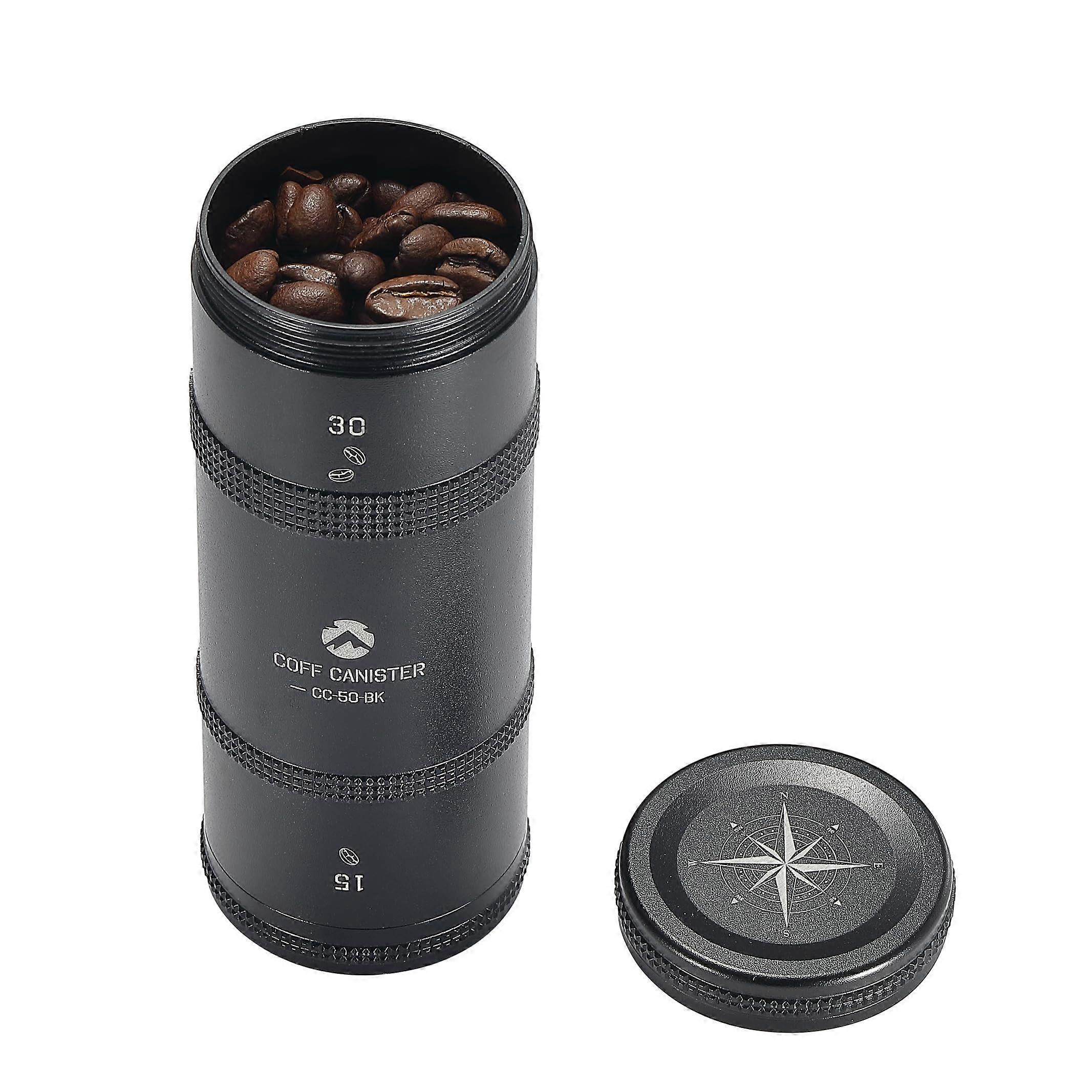 Coffee Canister 2-Stage CNC Cutting Duralumin Black CC-51-BK