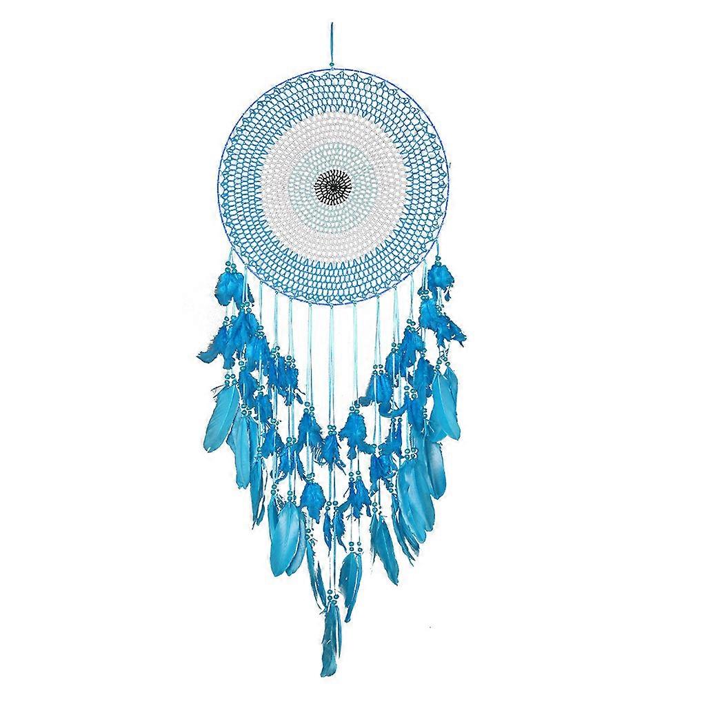 Concentric Circle Macrame Wall Hanging Feather Dream Catcher Handmade Boho Decor Multicolor
