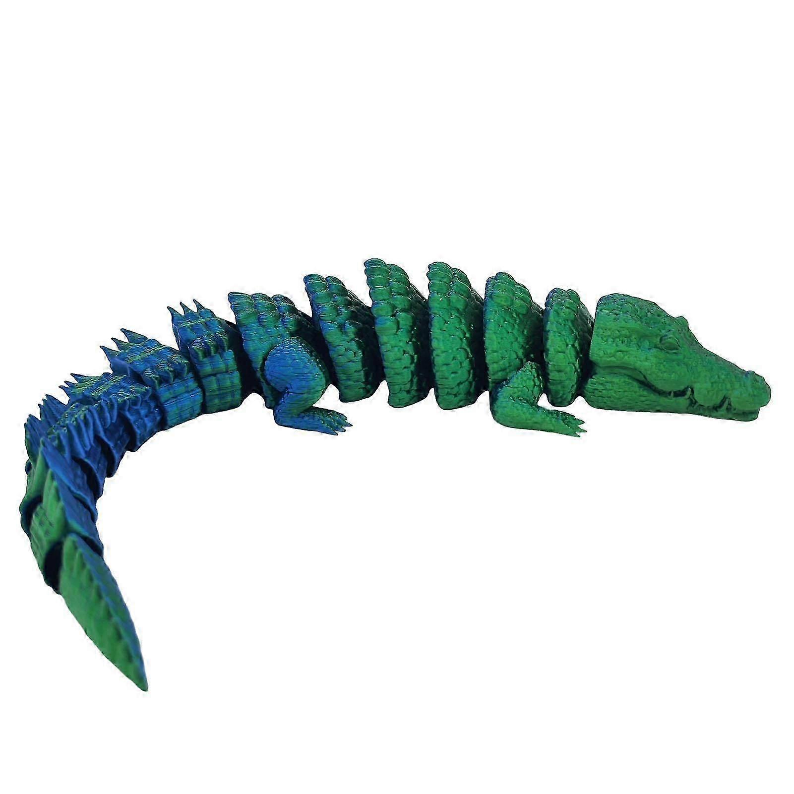 3D Printed Crocodile Toy Articulated Crocodile Ornament with Moveable Joints Anxiety Relief Crocodile Toy with Openable Mouth Gift for Adults Kids