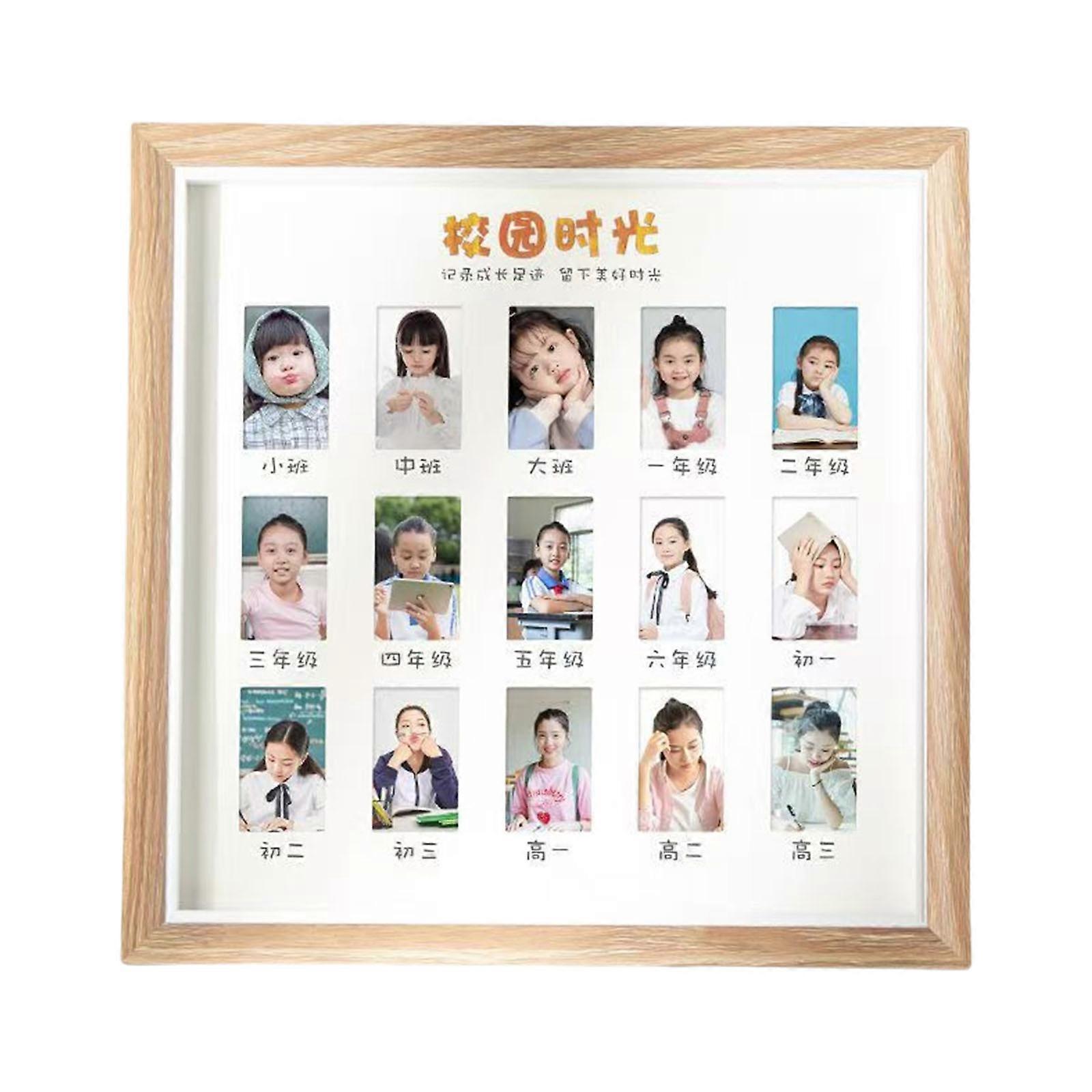 Academic Display Frame Natural Wood School Years Photo Frame Personalizing Picture Display Holder Graduation Keepsakes