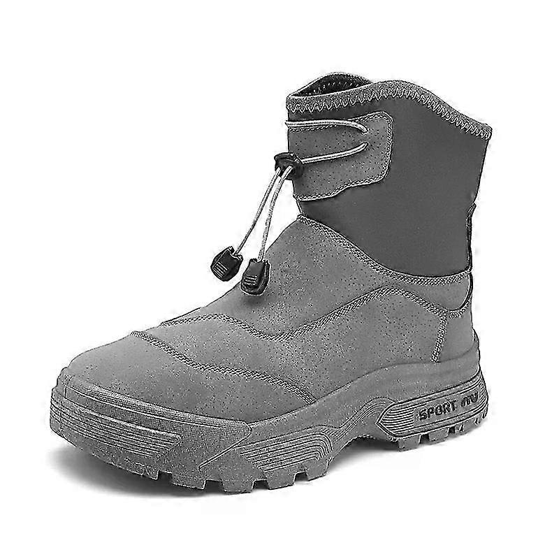 Winter Street Black Ankle Boots For Men Trendy Casual Slip-on Man Biker Boots Fashion Design Elastic Platform Men's High Boots