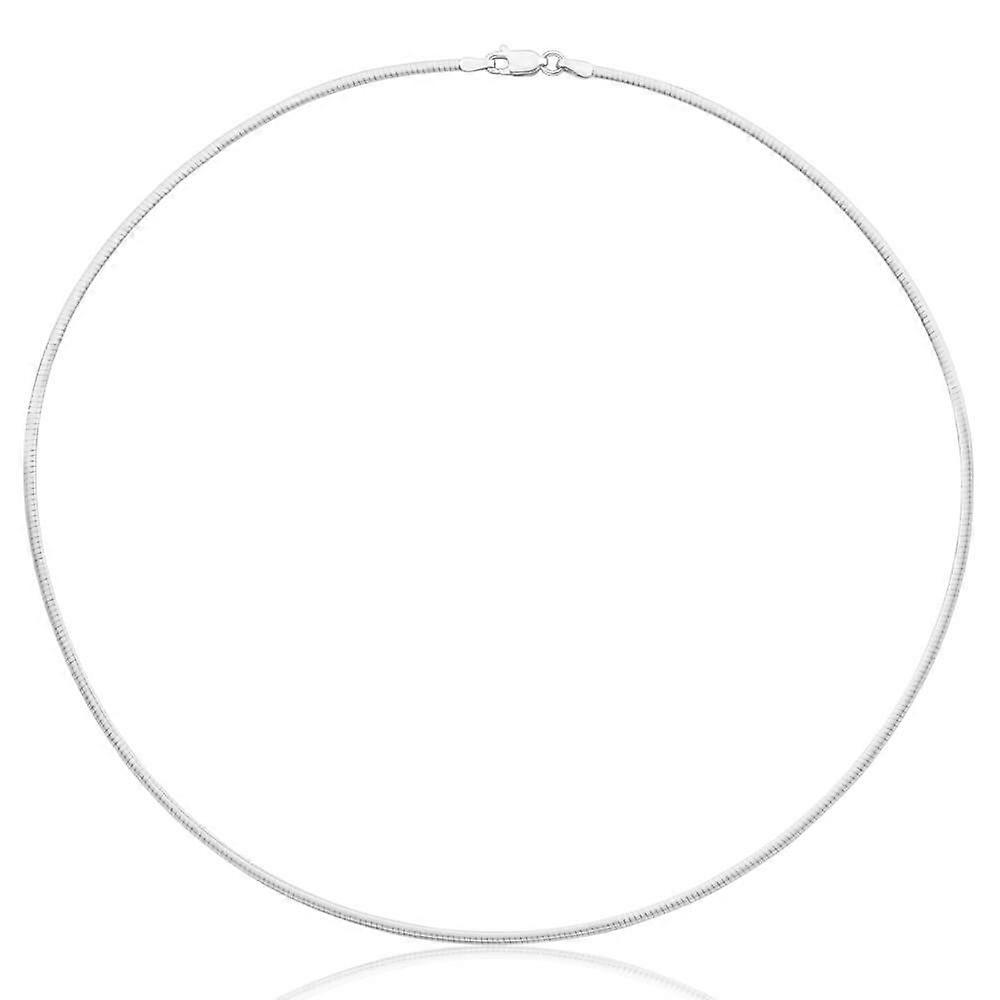 Solid Sterling Silver 925 Italian Omega Snake Link Chain Necklace Choker - 1mm Thick, Multiple Lengths Available
