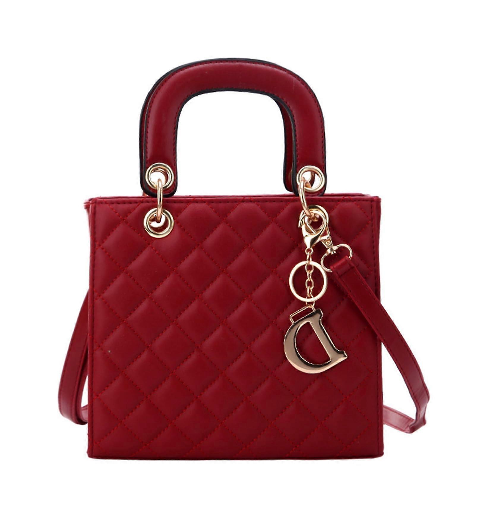 PU Leather Quilted Top Handle Handbag Square Bag for Women, Stylish Tote with Adjustable Strap, Multiple Colors Available