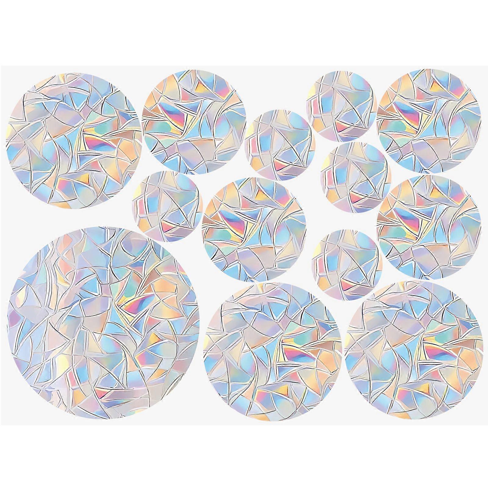 3 Sets of Sun Catcher Sticker Anticollision Window Decal Round Sun Catcher Sticker Window Decal For Decor