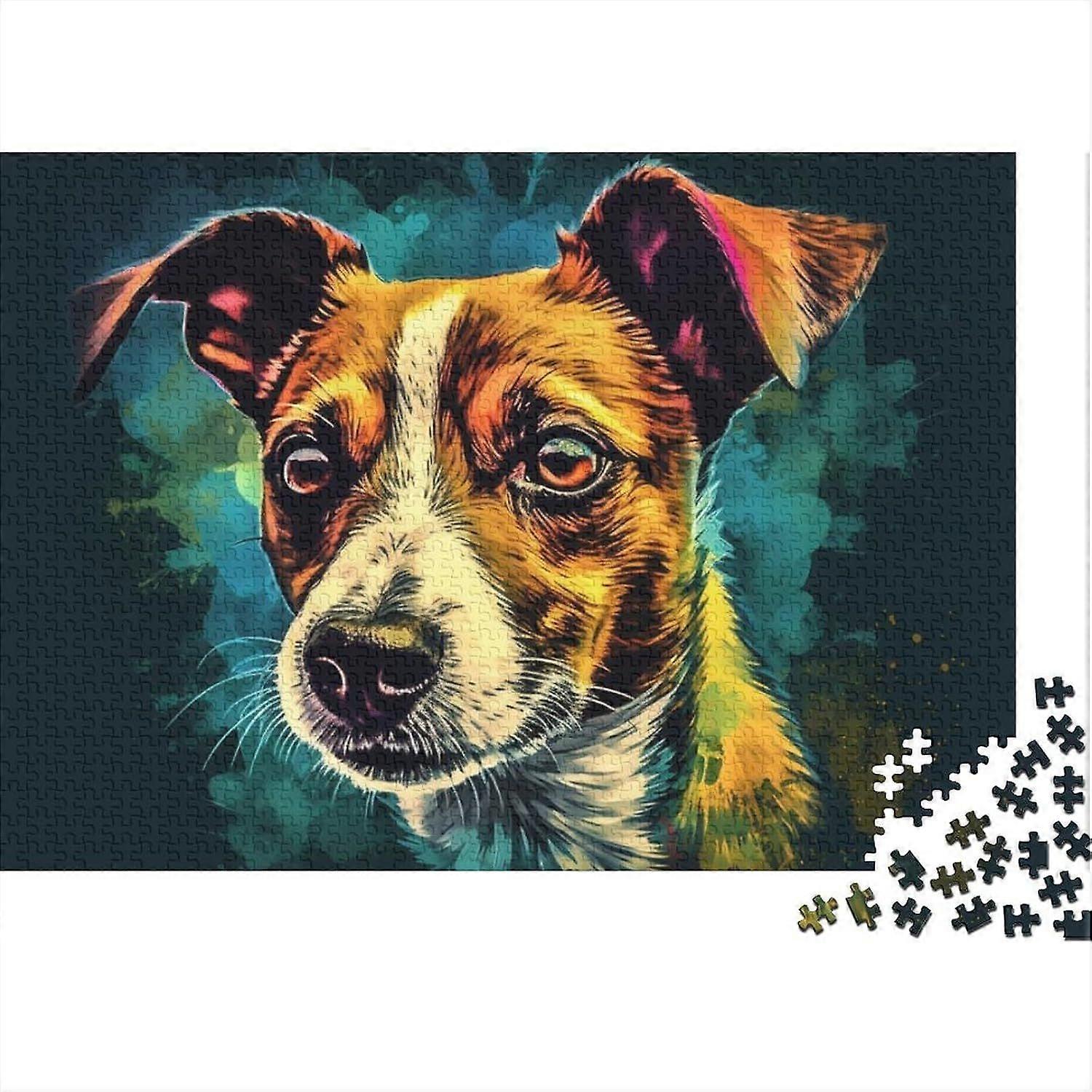 ジャックラッセルテリア犬ジグソーパズル大人のための1000ピースジャックラッセルテリア犬1000ピースパズル教育ゲームホームデコレーションパズルスティ