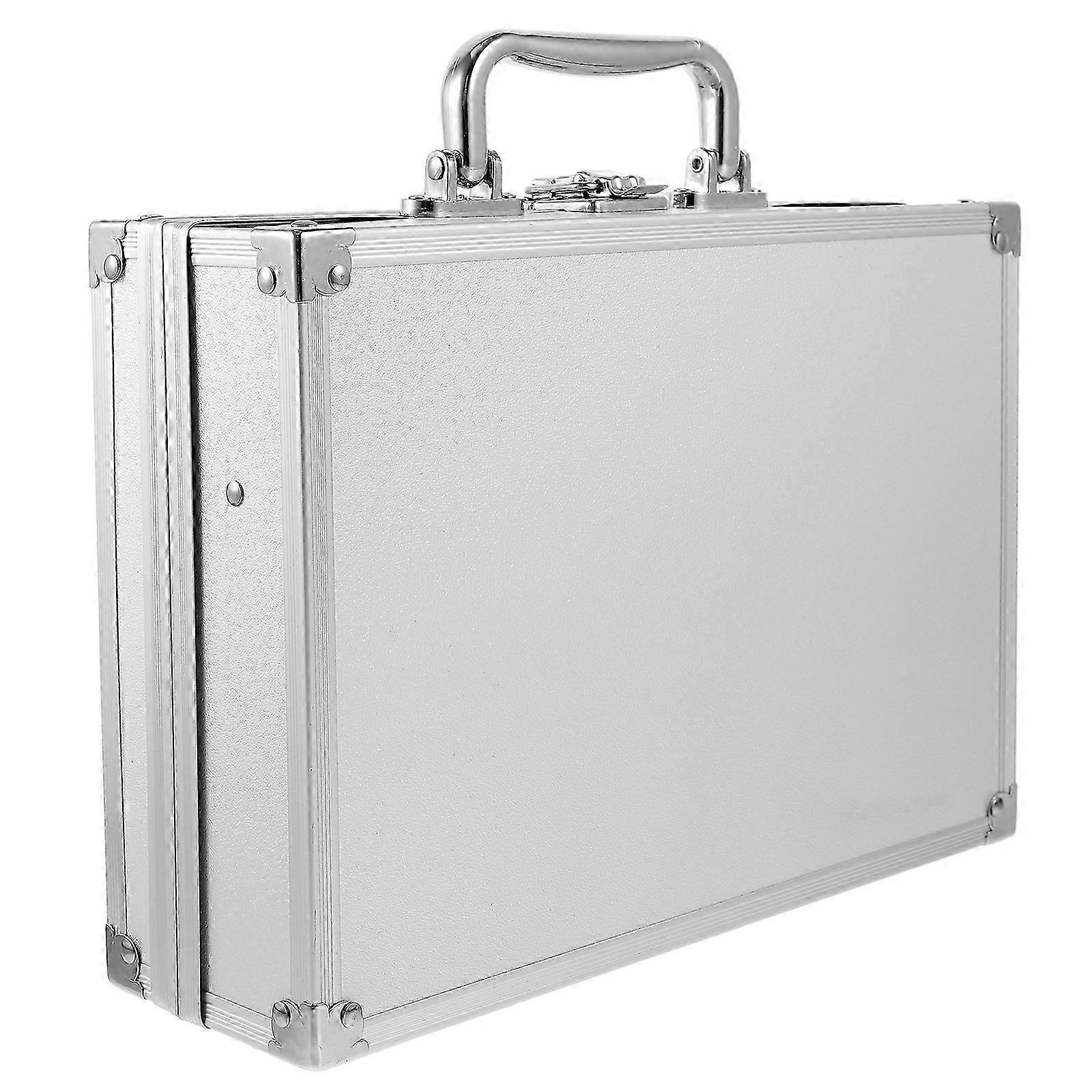 Cassetta degli attrezzi portatile in alluminio - 26,5x18,5x8 cm Custodia in argento