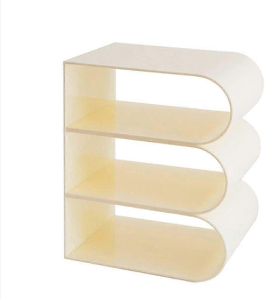 Bookcase, Bookcase, Desktop Bookcase, Display Case, 3Layer Bookcase, Multifunctional spaper Rack for Home Office Cream Colour.