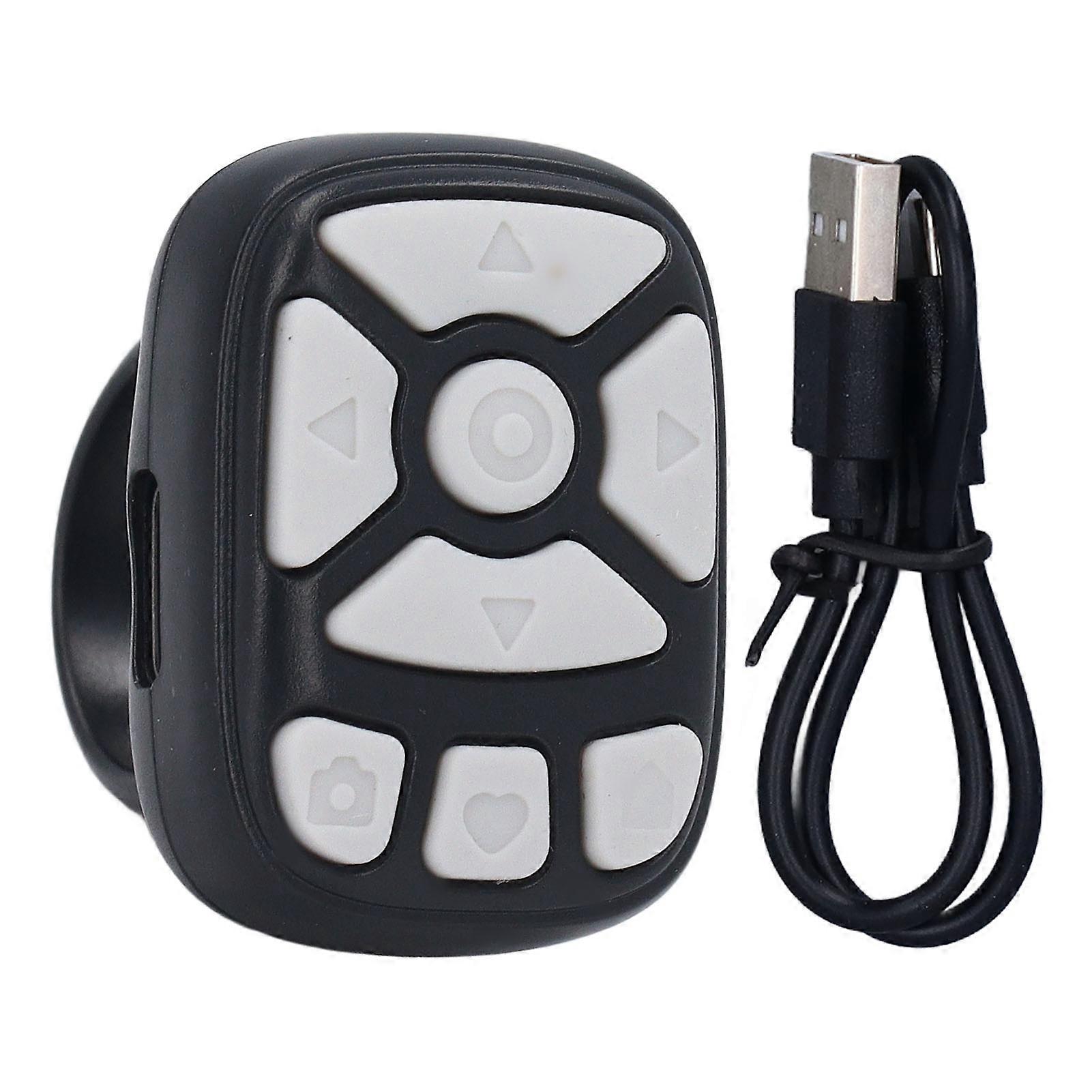 Bluetooth Remote Control Scrolling Ring: Wireless Page Turner for iOS 15, Black Edition