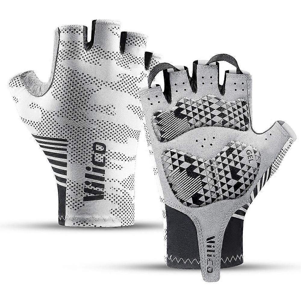 VILICO Cycling Gloves Half Finger Lightweight Breathable Anti-Slip Shock Absorbing Gloves for Outdoo