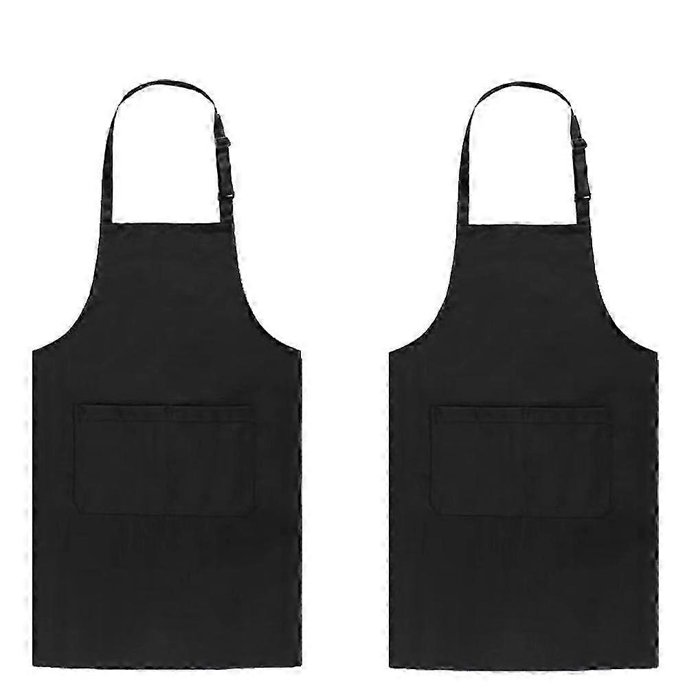 2 Pack Grembiule Impermeabile Regolabile Con Tasche Per Cucinare, Cucinare, Chef - Nero