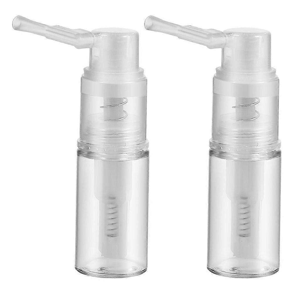 2 Pcs Refillable Clear Plastic Powder Spray Bottle with Long Nozzle for Salon, Hairdressing and Home Use – Durable and Easy to Operate Design