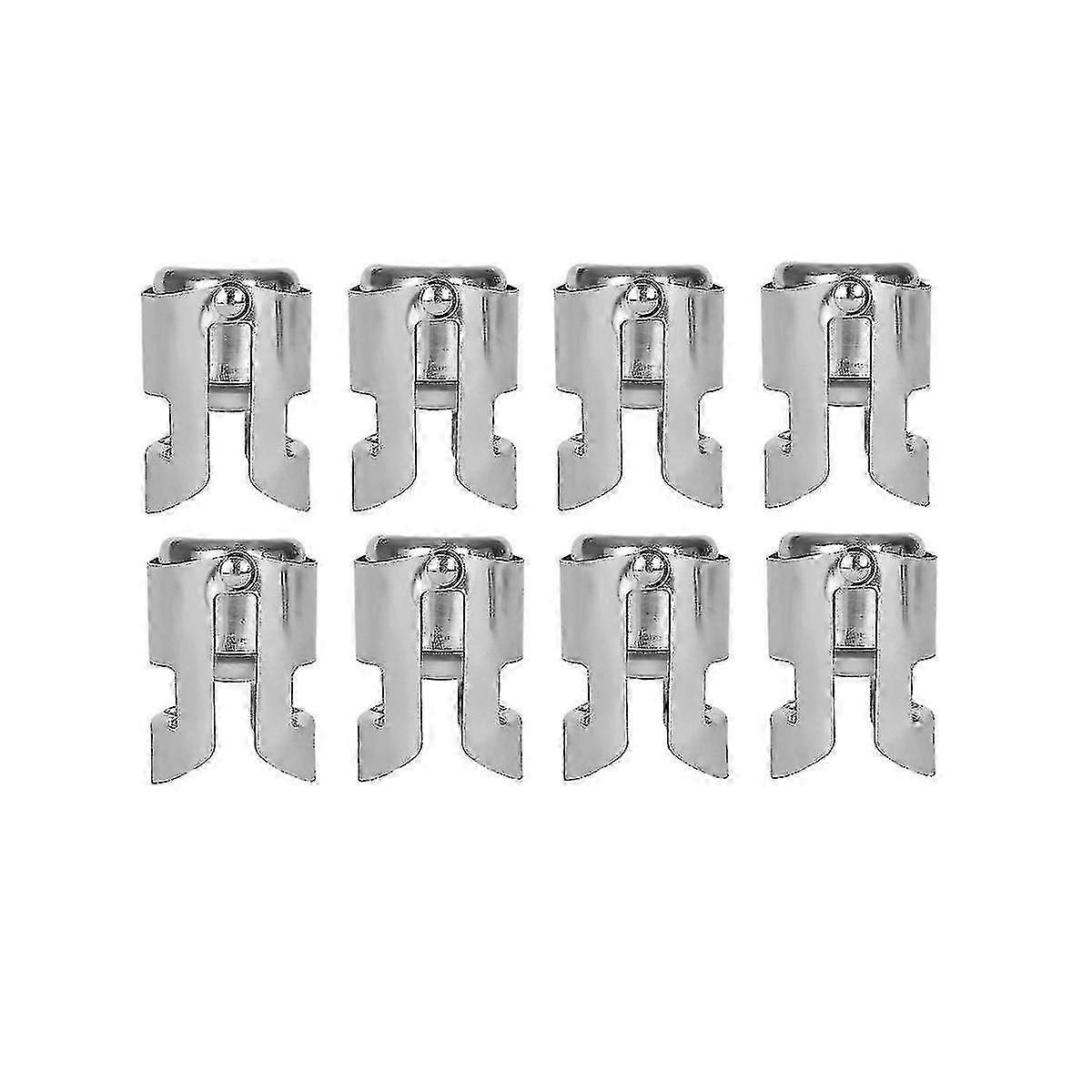 8pcs シャンパンストッパー、スチール&シリコン漏れ防止シール付き