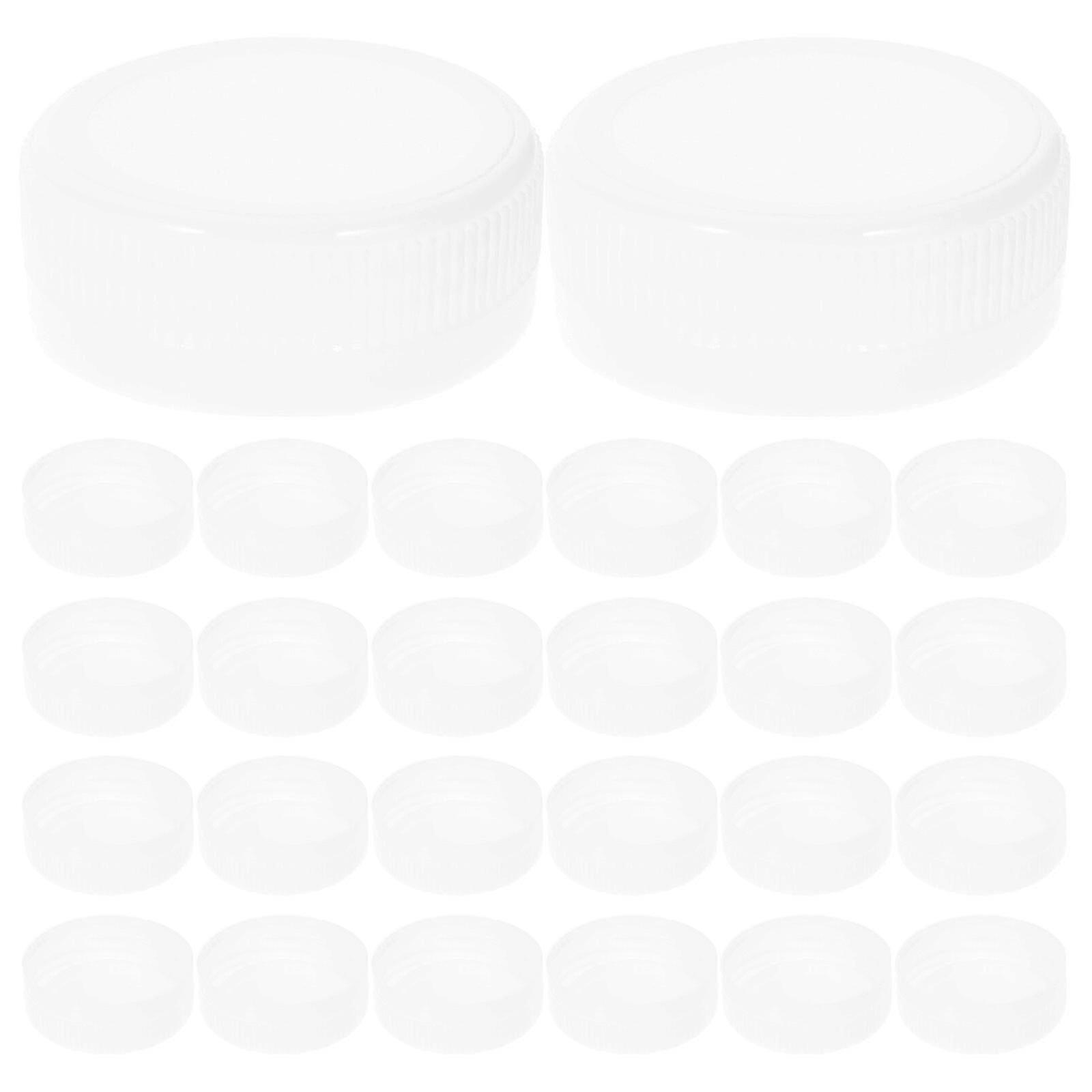 100pcs White Plastic Bottle Caps for DIY Crafts & Kids' Intelligence Development