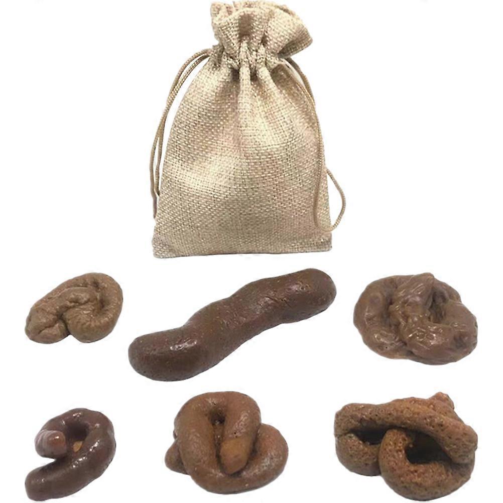 6pcs Funny Fake Dog Poop Prank Realistic Soft Set for Halloween Party Trick Adults Stress Relief Novelty