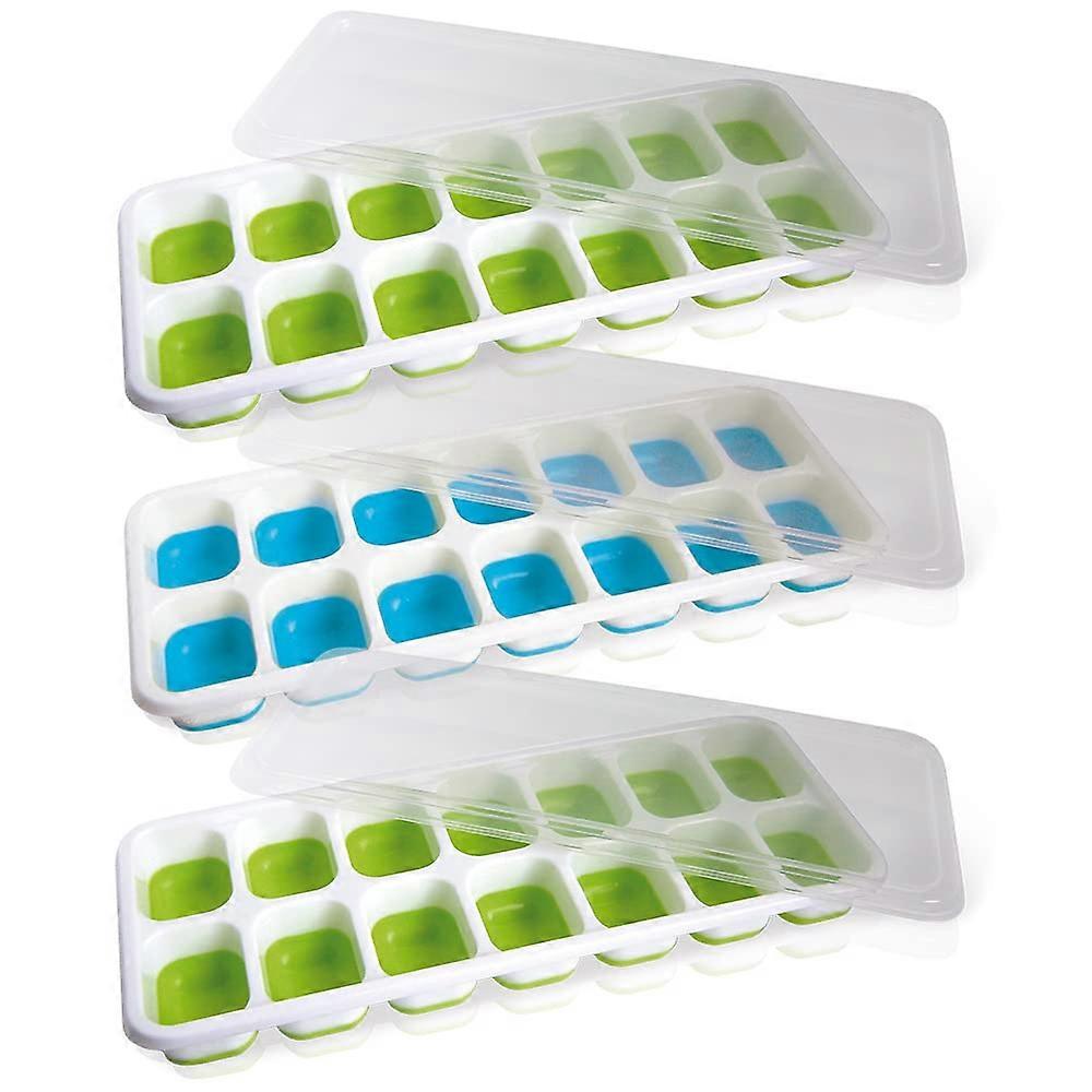FIE 965 14 Rectangular Ice Cube Tray  Pack of 3: 1 Blue and 2 Green