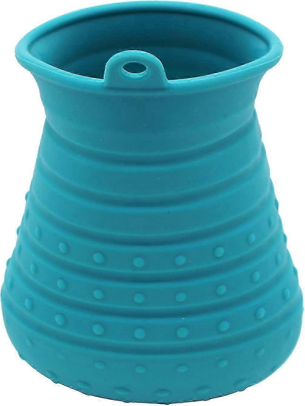 タオル&マッサージブラシ付き犬用肉球クリーナー、ペットグルーミングカップ(ブルー)