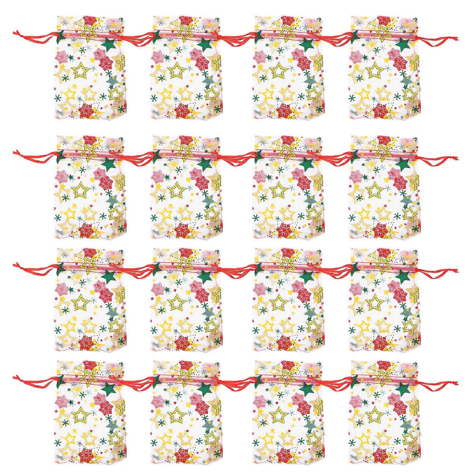 Holiday Candy Bags Multi-Colored Organza 15x10cm Decoration 50Pcs