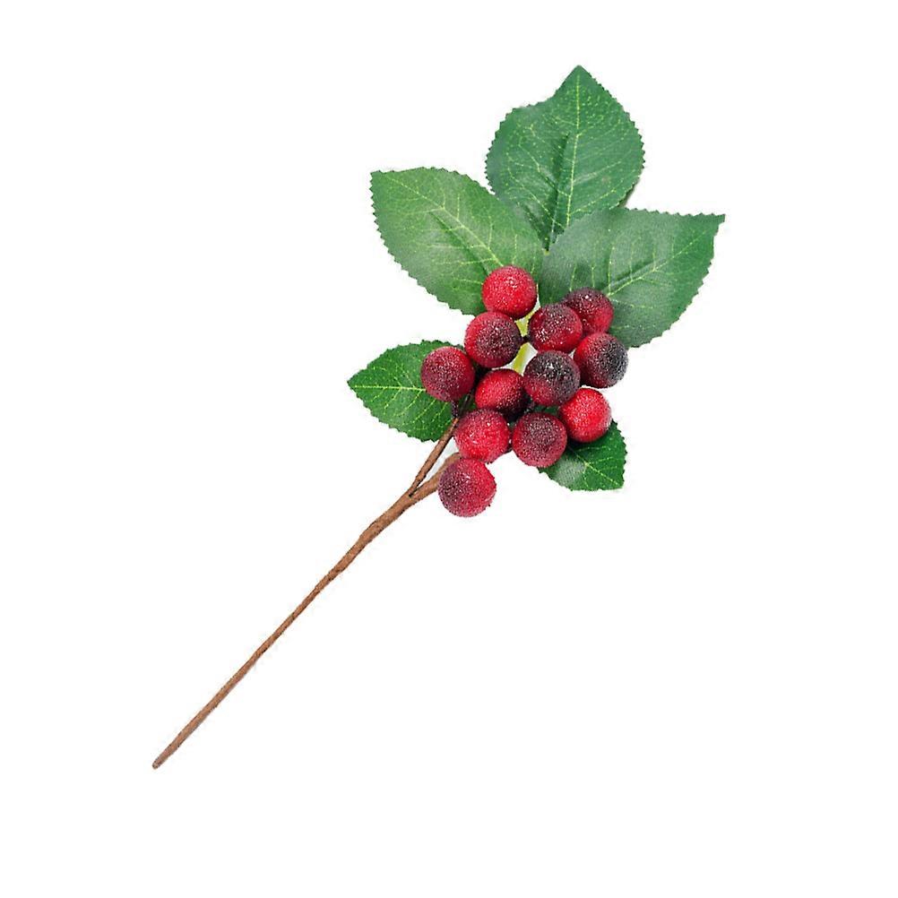 Red Artificial Berries Faux Fruit Berries Home Decor Spring Decorations 25x7cm Round Shape 6Pcs