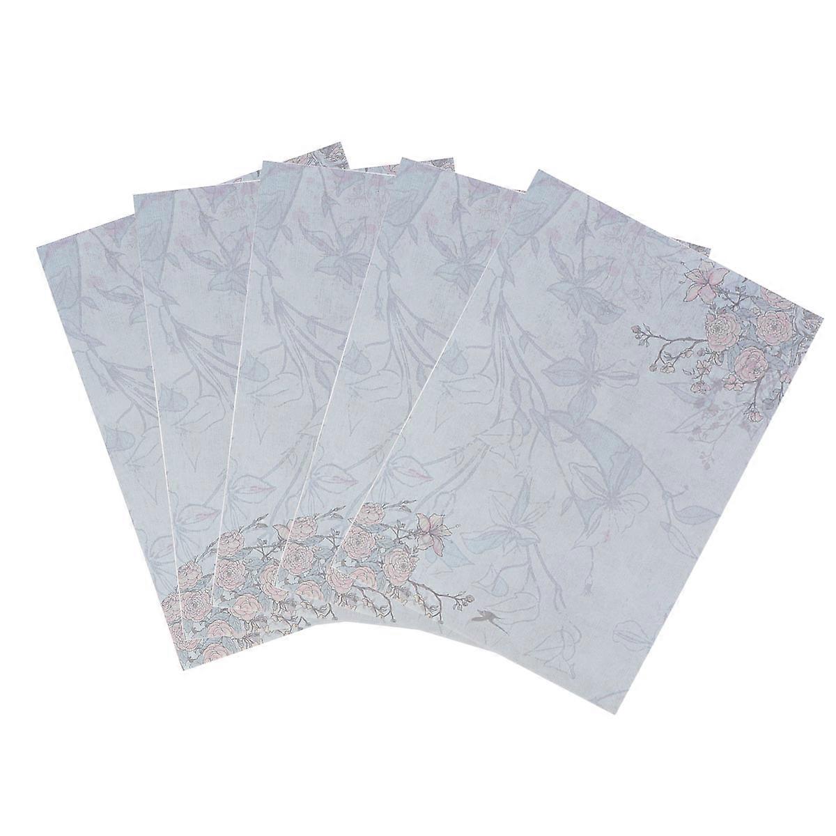 Writing Stationery Paper European Style Blue Rose Letter Paper For Artistic Creation Rectangular Shape 50Pcs