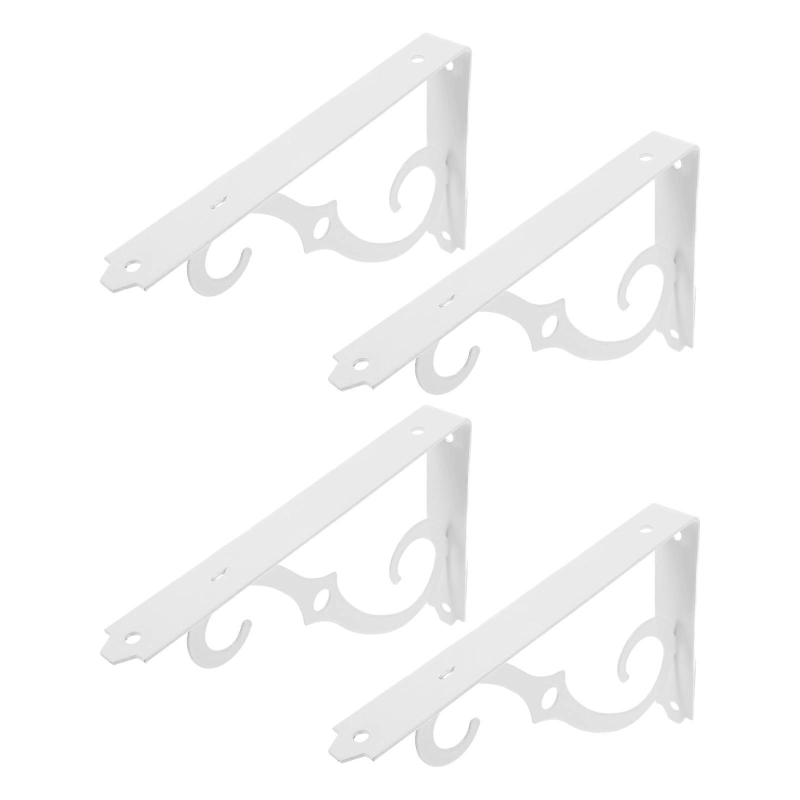 4pcs Durable Wall Mounted Shelf Brackets, Decorative Right Angle Support for Shelves, Reinforced Stability, Space Saving Design for Balconies and
