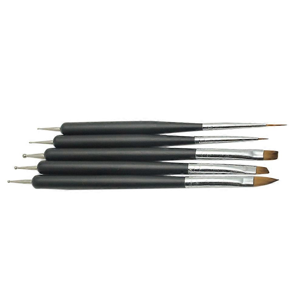 Dotting Tool Nylon Hair Nail Design Pen Cylindrical Shape For Personal Users 5Pcs