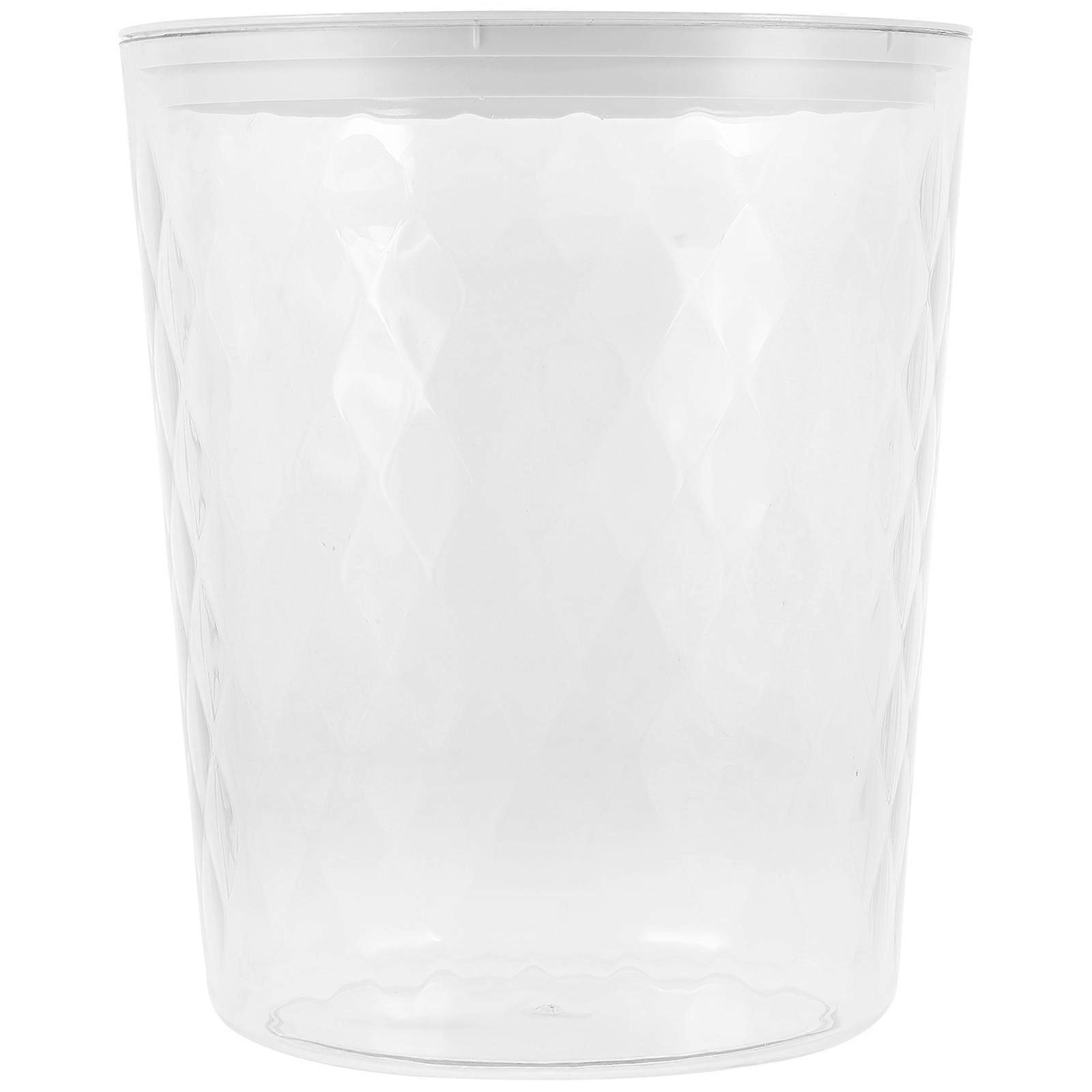 Bathroom Small Trash Can Wastebasket Garbage Container Bin for Home Use Portable Round Transparent 1Set