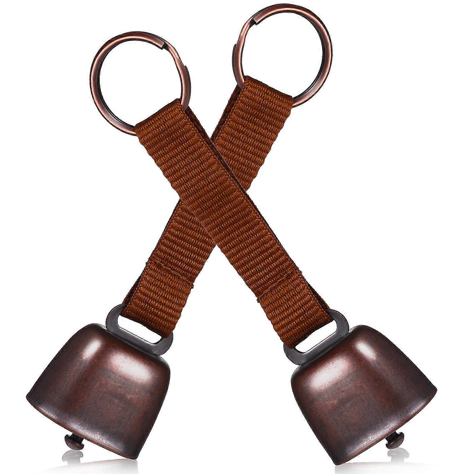 Loud Bear Bells Bear Bell Coffee With Nylon Webbing For Mountain Climbing 2Pack