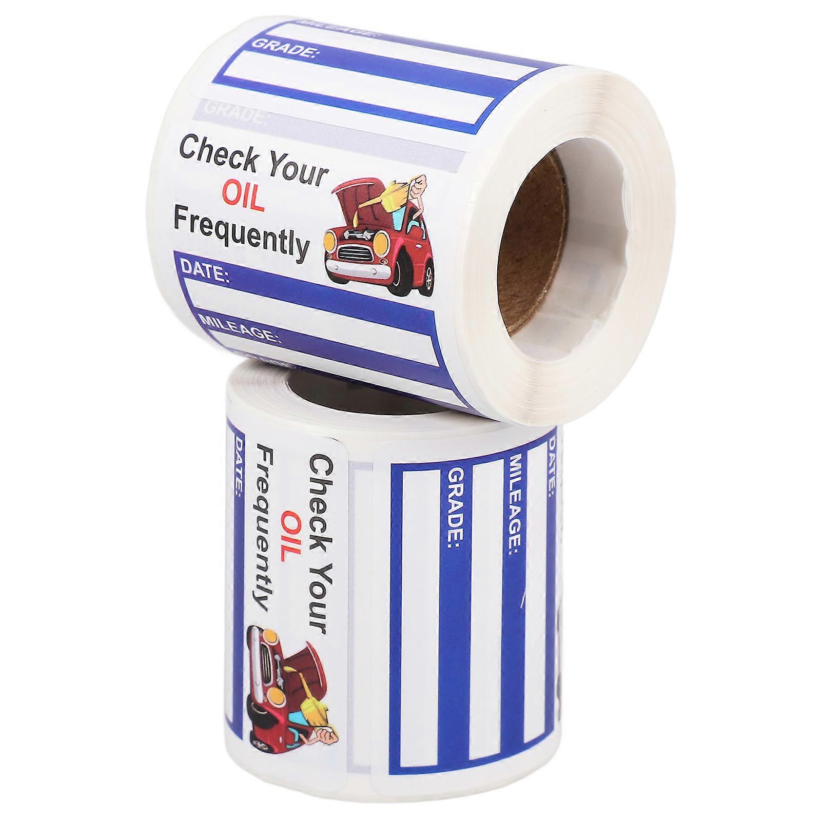 Maintenance Stickers Car Reminder Label Design For Daily Driving 2 Rolls
