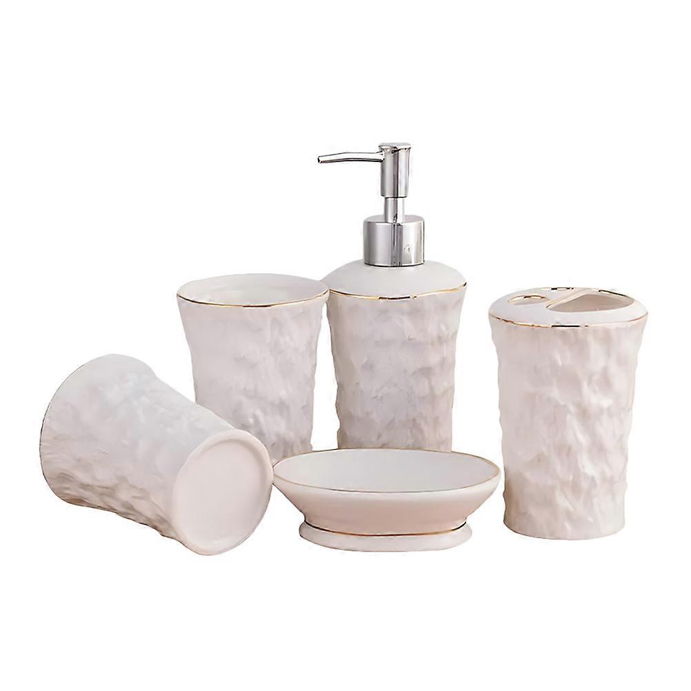 Bath Accessories Set Soap Dispenser Ceramic Classic Bathroom Essentials 1Set